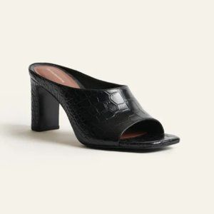 Reformation - Black Croc Luella Block Heel 8.5